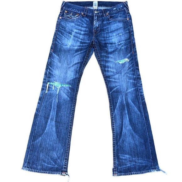 True Religion Jeans Size 34 BOOTCUT Blue - Picture 3 of 10